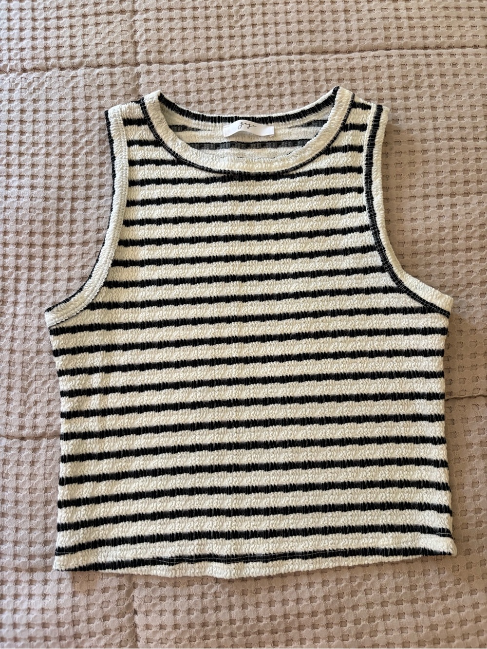 Textured striped tank